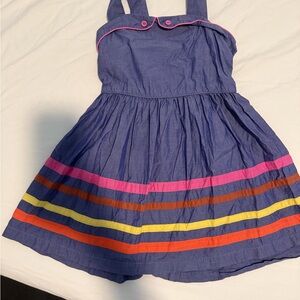 Boden Blue and Pink Pleated Sundress Sleeveless Casual